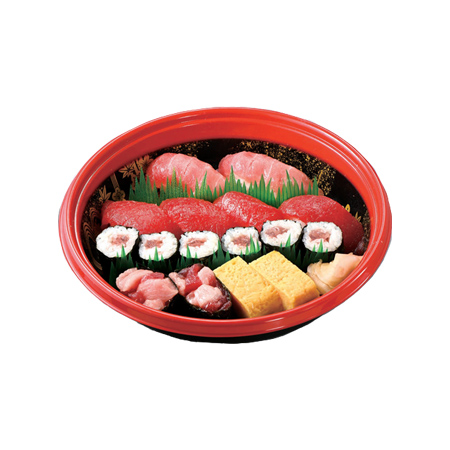 【12/30～31お届け分限り】＜便限定＞贅沢まぐろづくし（本まぐろ中とろ・赤身入） 8貫＋巻物＋玉子焼