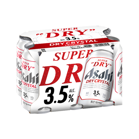 アサヒ スーパードライ ドライクリスタル  350ml 6缶