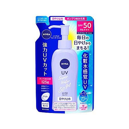 ニベアサン ウォータージェル SPF50  ポンプつめかえ 125g