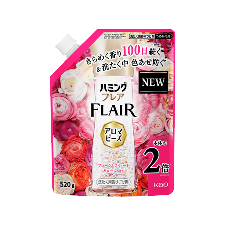 ハミングフレア アロマビーズ フローラルスウィート＆ローズの香り つめかえ用 520g