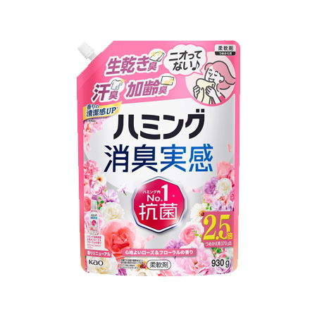 ハミング消臭実感 心地よいローズ＆フローラルの香り つめかえ 930g
