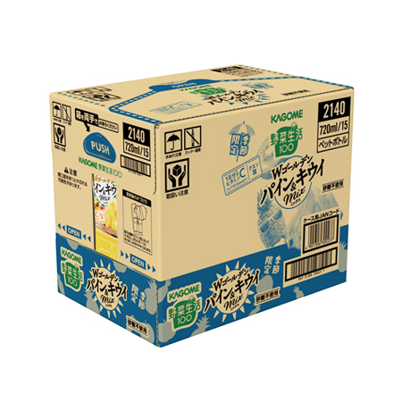 カゴメ 野菜生活100 Wゴールデン パイン＆キウイミックス  720ml ケース