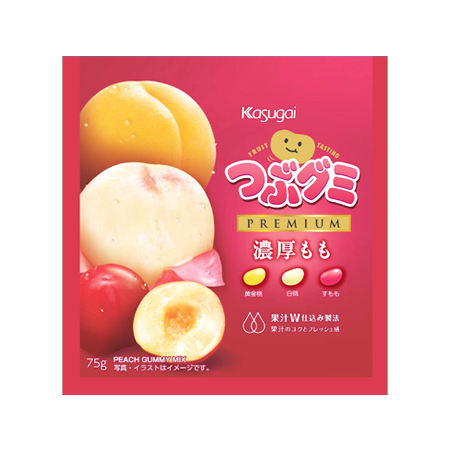 春日井 つぶグミPREMIUM 濃厚もも  75g