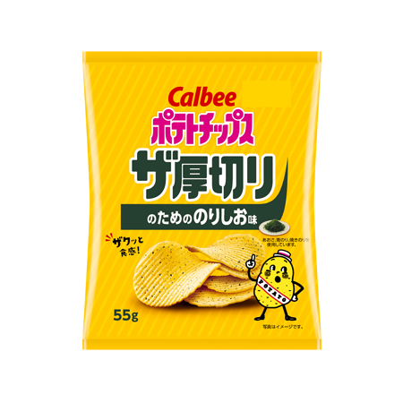 カルビー ポテトチップス ザ厚切りのためののりしお味  55g