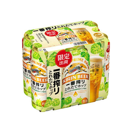 キリン　一番搾りとれたてホップ生ビール  500ml 6缶