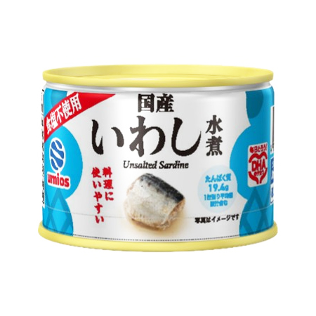 Umios 国産いわし水煮 食塩不使用  150g