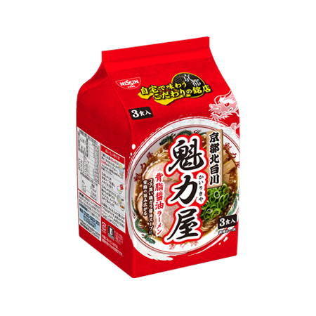 日清 魁力屋 背油醤油ラーメン  3食入