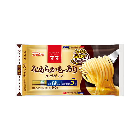 日清製粉ウェルナ マ・マー なめらかもっちり早ゆでスパゲティFineFast1.8㎜チャック付結束タイプ  500g