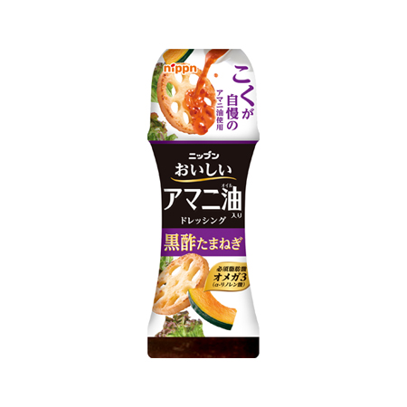 ニップンおいしいアマニ油入りドレッシング 黒酢たまねぎ  150ml