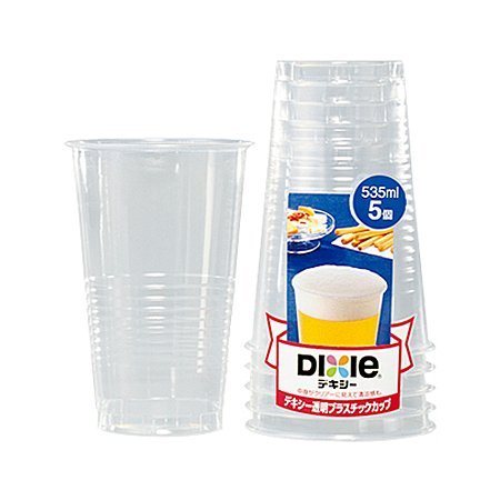 日本デキシー 透明プラスチックカップ 535ml 5個