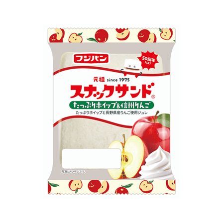フジパン スナックサンド たっぷりホイップ＆信州りんご  2個入