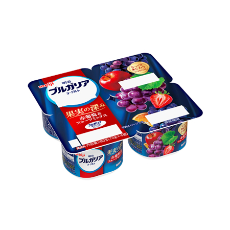 明治 ブルガリアヨーグルト 果実の深み 赤葡萄＆フルーツミックス  70g×4