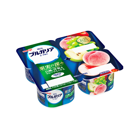 明治 ブルガリアヨーグルト 果実の深み 白桃・洋梨＆フルーツミックス  70g×4