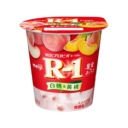 明治 プロビオヨーグルトR-1 白桃＆黄桃  112g
