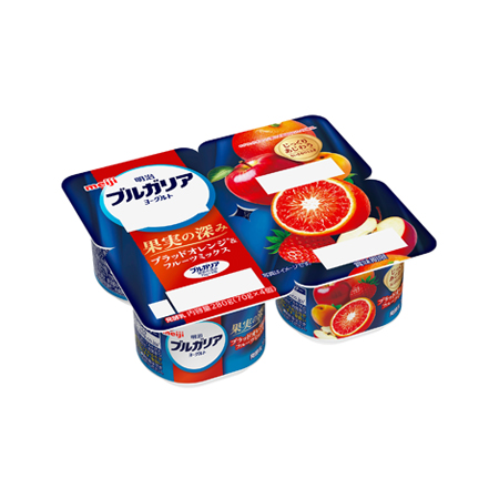 明治 ブルガリアヨーグルト 果実の深み ブラッドオレンジ&フルーツミックス  70g×4