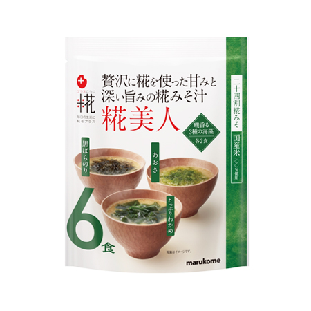 マルコメ プラス糀 糀美人 3種の海藻 6食