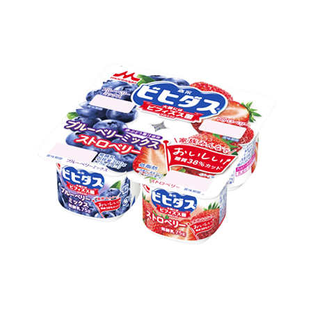 森永 ビヒダスヨーグルト ブルーベリーミックス＋ストロベリー  75g×4