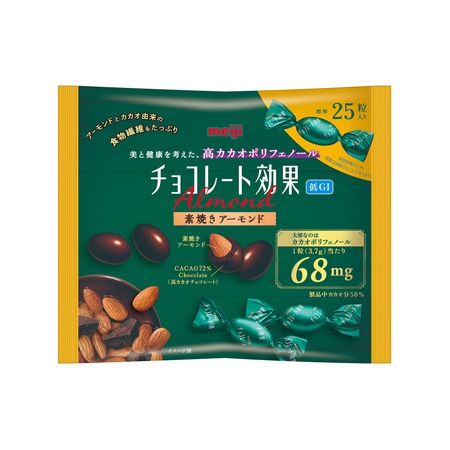 明治 チョコレート効果 カカオ72％ アーモンド 袋  92g