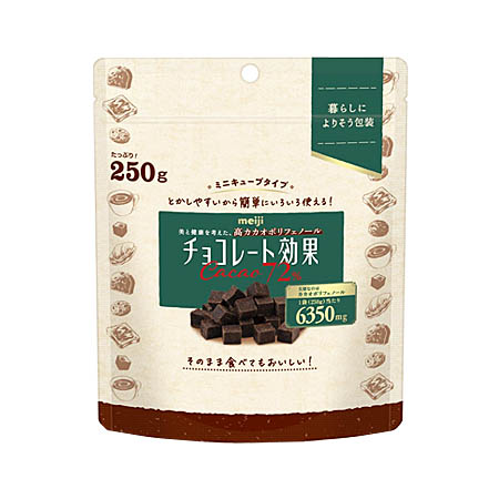 [と] 明治 チョコレート効果 カカオ72％ミニキューブ   250g