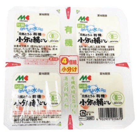 【10/23～25お届け分限り】マルキン元気とうふ　小分け絹ごし 80g×4