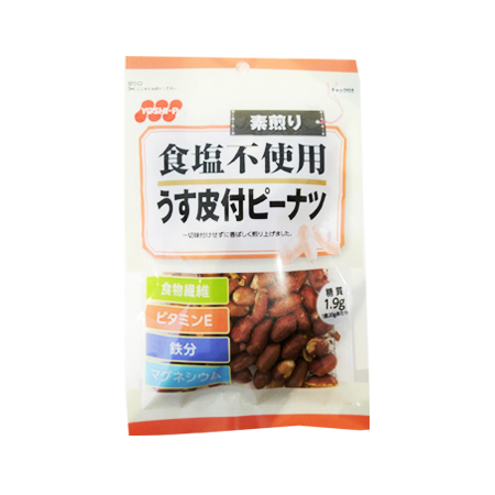 吉田ピーナツ 食塩不使用うす皮付ピーナツ  95g