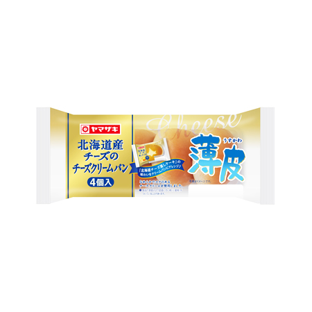 ヤマザキ 薄皮北海道産チーズのチーズクリームパン  4個入