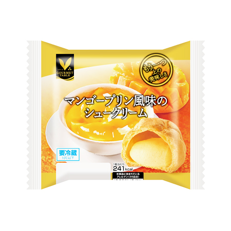 Vマークグルメテーブル マンゴープリン風味のシュークリーム 1個