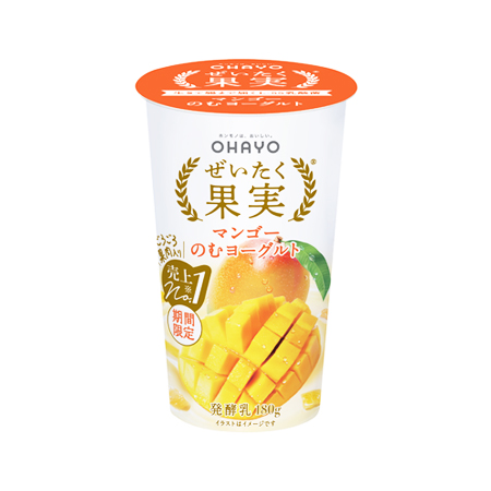 オハヨー ぜいたく果実マンゴーのむヨーグルト  180g