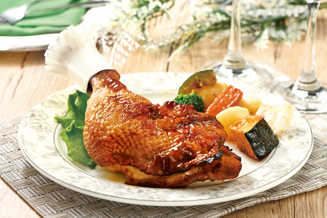 【12/24～25お届け分限り】＜便限定＞四国産地養鳥ローストレッグ（バジル風味） 1本