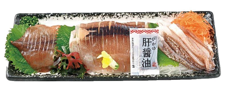 【5/29～31お届け分限り】若いか(解凍)姿づくり刺身(肝醤油入) 1パック