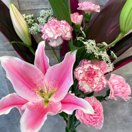 【便限定】おまかせ花束［ご自宅用］(ピンク系) 1束