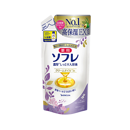 薬用ソフレ 濃厚しっとり入浴液 ホワイトフローラルの香り つめかえ 400ml