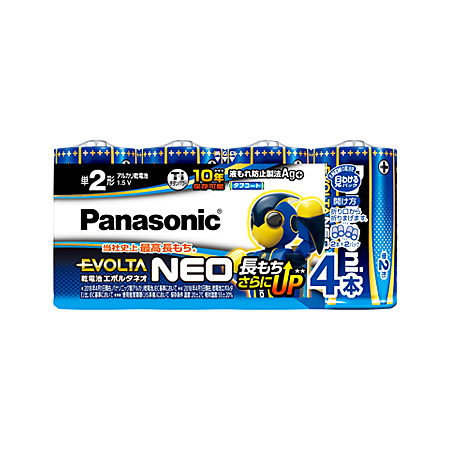 パナソニック 乾電池エボルタネオ 単2形 4本 LR14NJ/4SW
