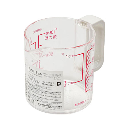パール金属 Simple use 耐熱計量カップ 200ml