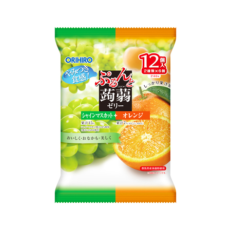 オリヒロ ぷるんと蒟蒻ゼリーシャインマスカット＋オレンジ  12個入