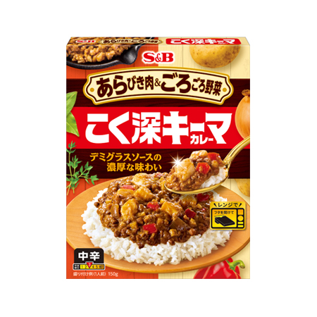 エスビー あらびき肉＆ごろごろ野菜 こく深キーマカレー 中辛  150g