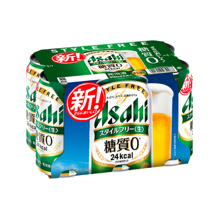 ▲アサヒ スタイルフリー ＜生＞  350ml 6缶