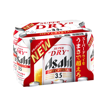 アサヒ スーパードライ ドライクリスタル　350ml 6缶