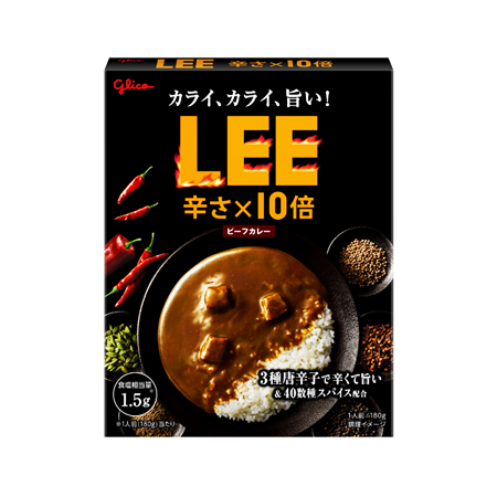 グリコ  ビーフカレーLEE 辛さ×10倍  180g