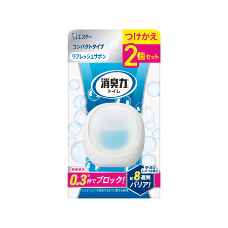 エステー 消臭力 コンパクト トイレ用 つけかえ用 リフレッシュサボン 2個セット