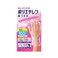 エステー 使いきり手袋 ポリエチレン 極うす手 M 半透明 100枚