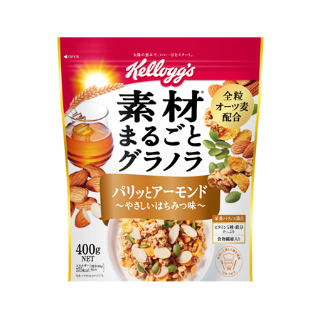 ケロッグ 素材まるごとグラノラ パリッとアーモンドやさしいはちみつ味　　400g