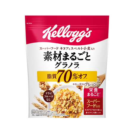 ケロッグ 素材まるごとグラノラ 脂質70％オフ やさしい甘さのプレーン  350g