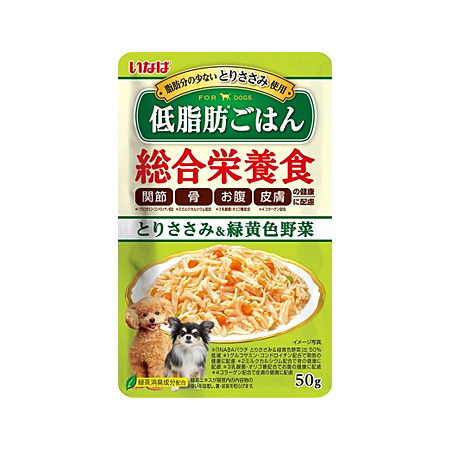 いなば 低脂肪ごはん とりささみ&緑黄色野菜 50g