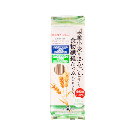 石丸製麺 国産小麦をまるごと使った食物繊維たっぷり細うどん  200g