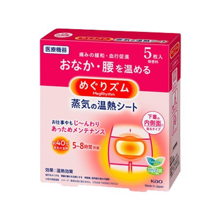 [う]めぐりズム 蒸気の温熱シート 下着の内側面に貼るタイプ 5枚