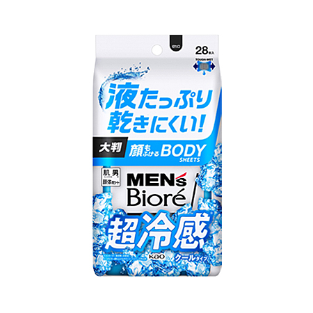 花王 メンズビオレ 顔もふけるボディシート クールタイプ 28枚