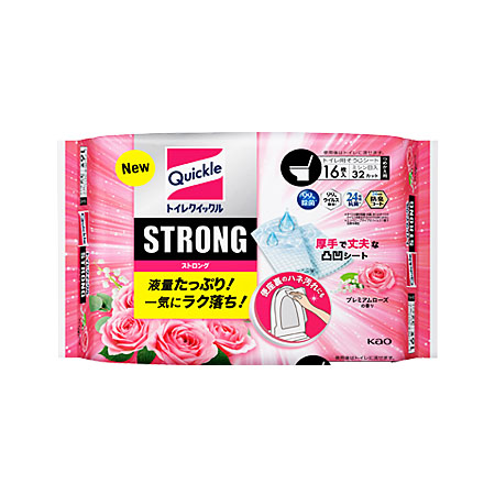 花王 トイレクイックルストロング プレミアムローズの香り つめかえ 16枚