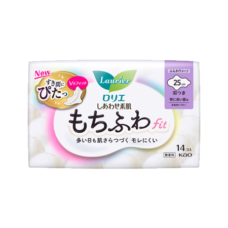 ロリエ しあわせ素肌 もちふわfit 特に多い昼用 羽つき 25cm 14個