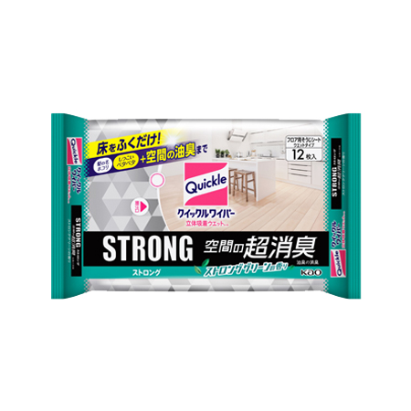 クイックル 立体吸着ウェットシート ストロング 空間の超消臭 12枚